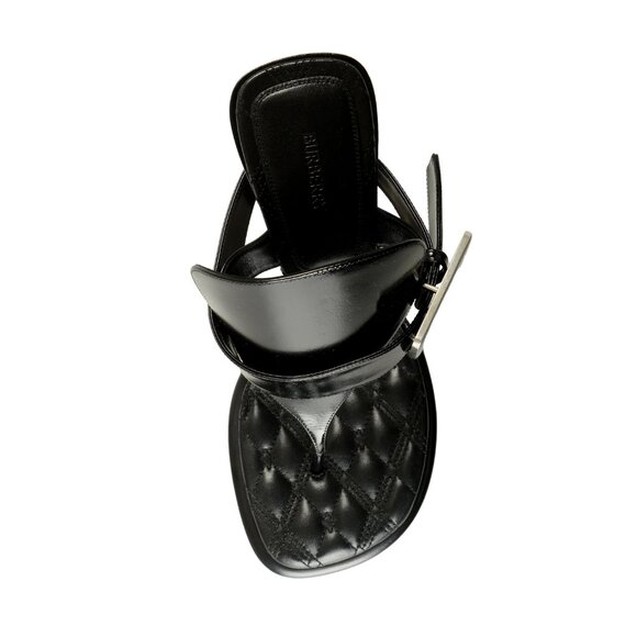 Burberry Women's "BAY" 100% Leather Heeled Mules Sandals Shoes US 7 EUR 37 - Picture 7 of 8